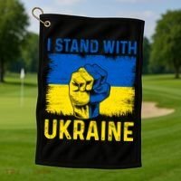 Support Ukraine I Stand With Ukraine Ukrainian Flag Gift Golf Towel thumb 1