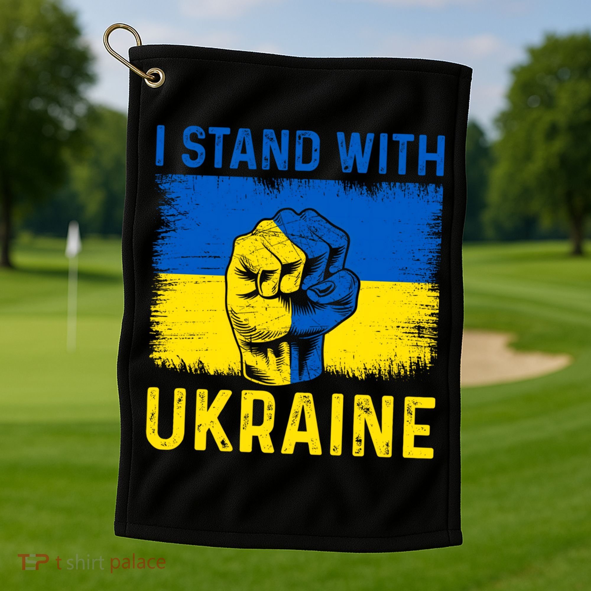 Support Ukraine I Stand With Ukraine Ukrainian Flag Gift Golf Towel