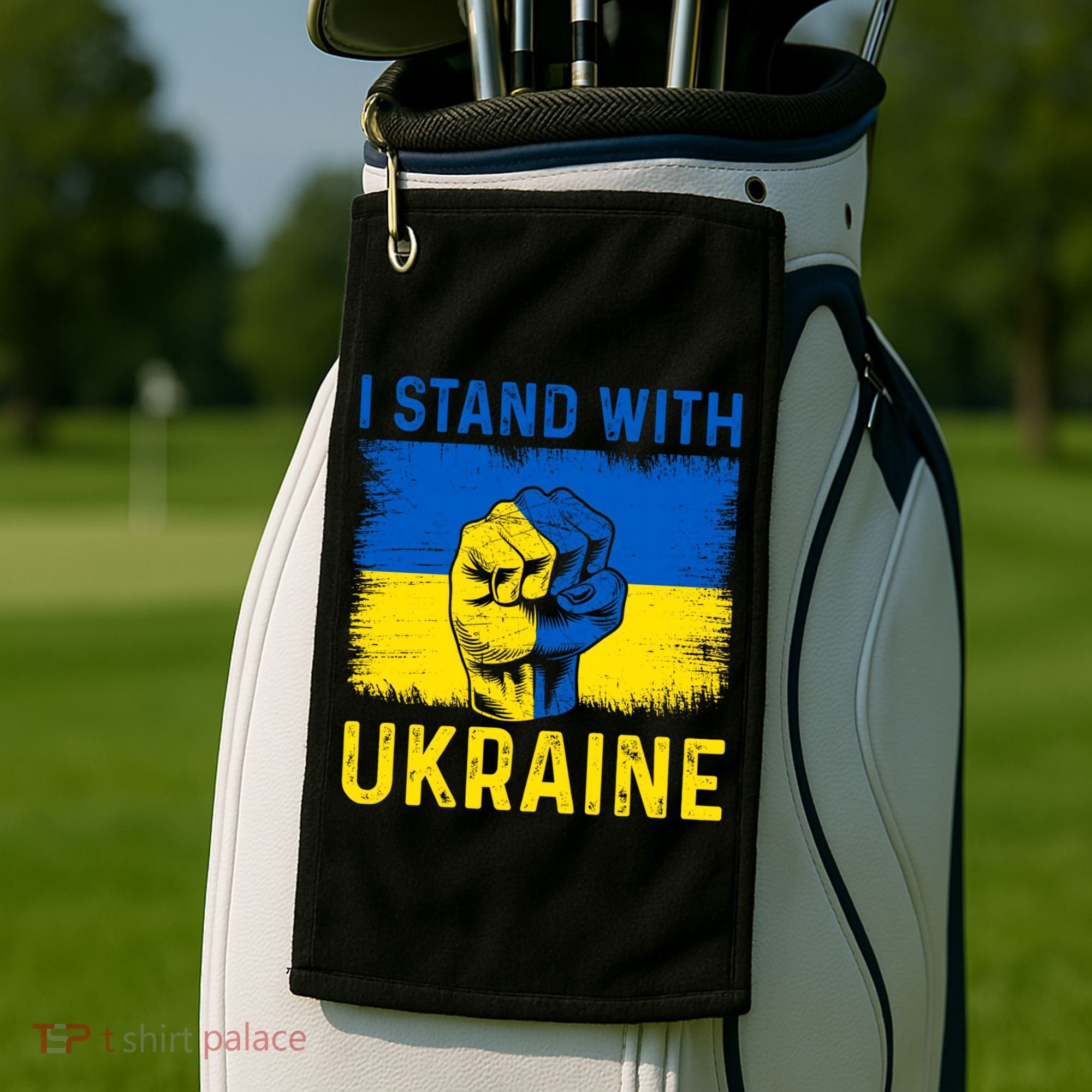 Support Ukraine I Stand With Ukraine Ukrainian Flag Gift Golf Towel