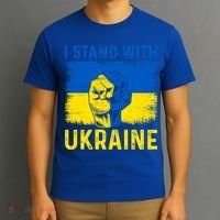 Support Ukraine I Stand With Ukraine Ukrainian Flag Gift T-Shirt thumb 3