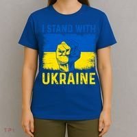 Support Ukraine I Stand With Ukraine Ukrainian Flag Gift T-Shirt thumb 4