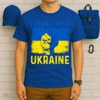 Support Ukraine I Stand With Ukraine Ukrainian Flag Gift T-Shirt thumb 6