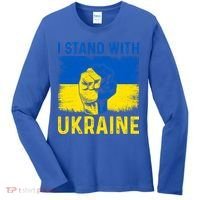 Support Ukraine I Stand With Ukraine Ukrainian Flag Gift Women's Long Sleeve Shirt thumb 0