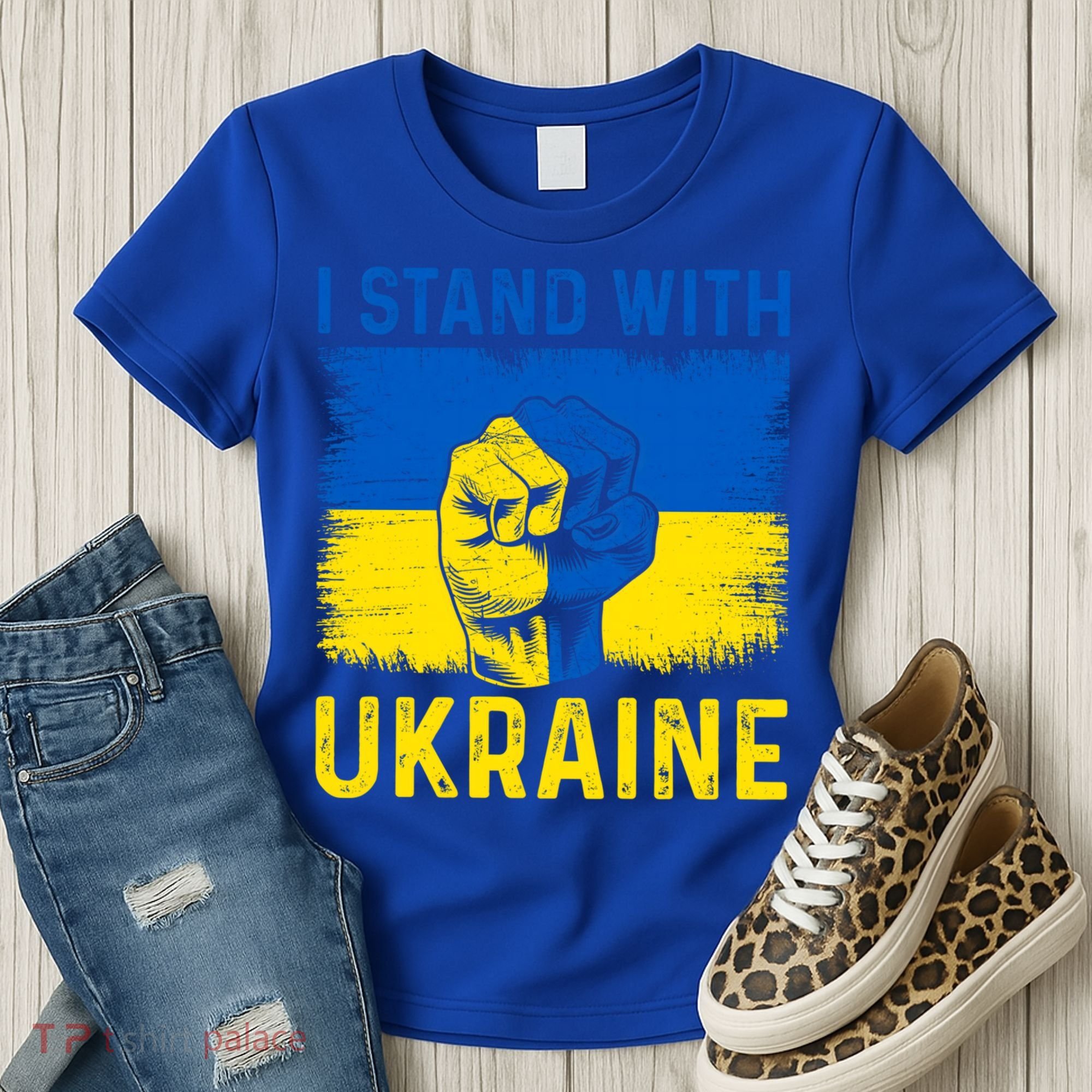 Support Ukraine I Stand With Ukraine Ukrainian Flag Gift Women's T-Shirt