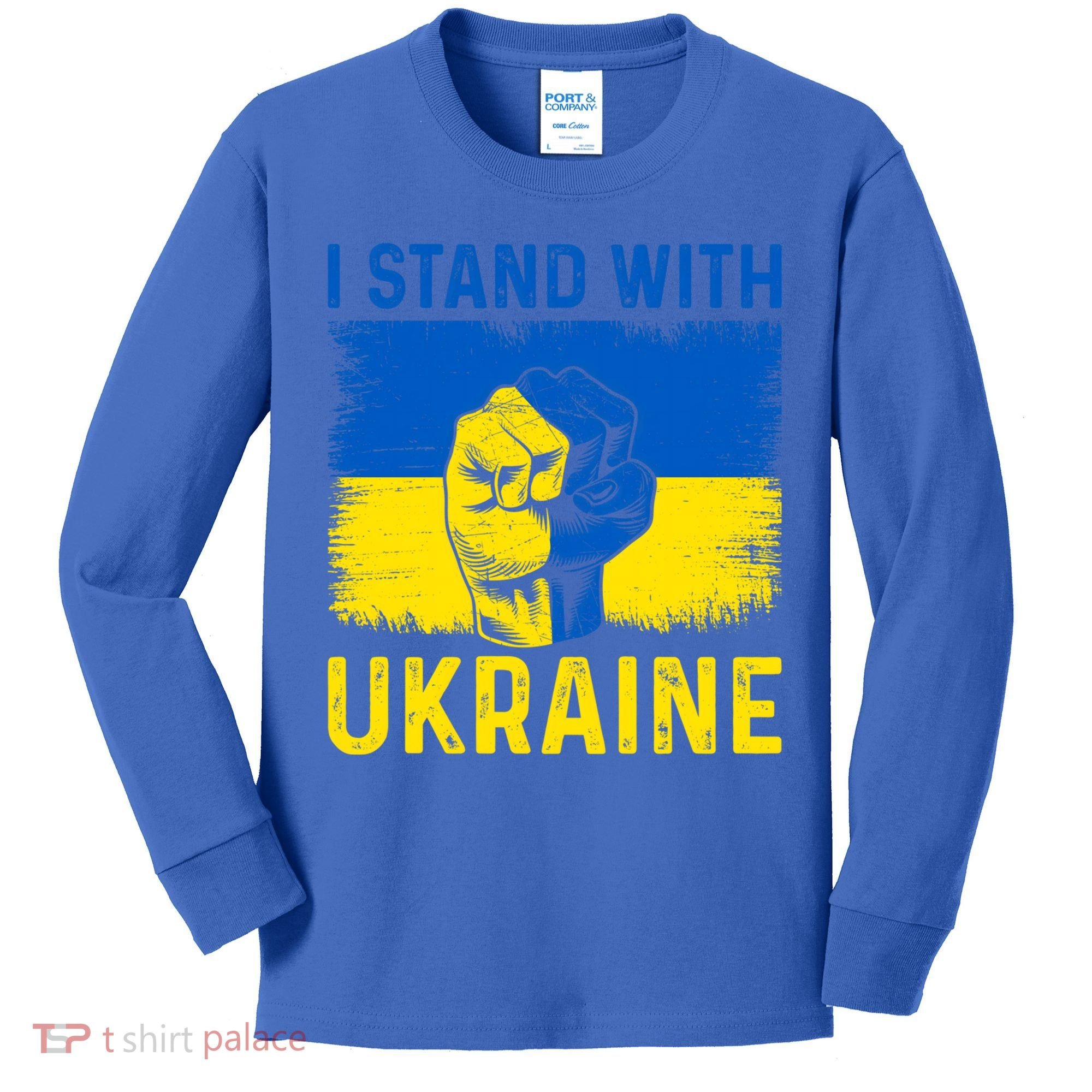 Support Ukraine I Stand With Ukraine Ukrainian Flag Gift Kids Long Sleeve Shirt