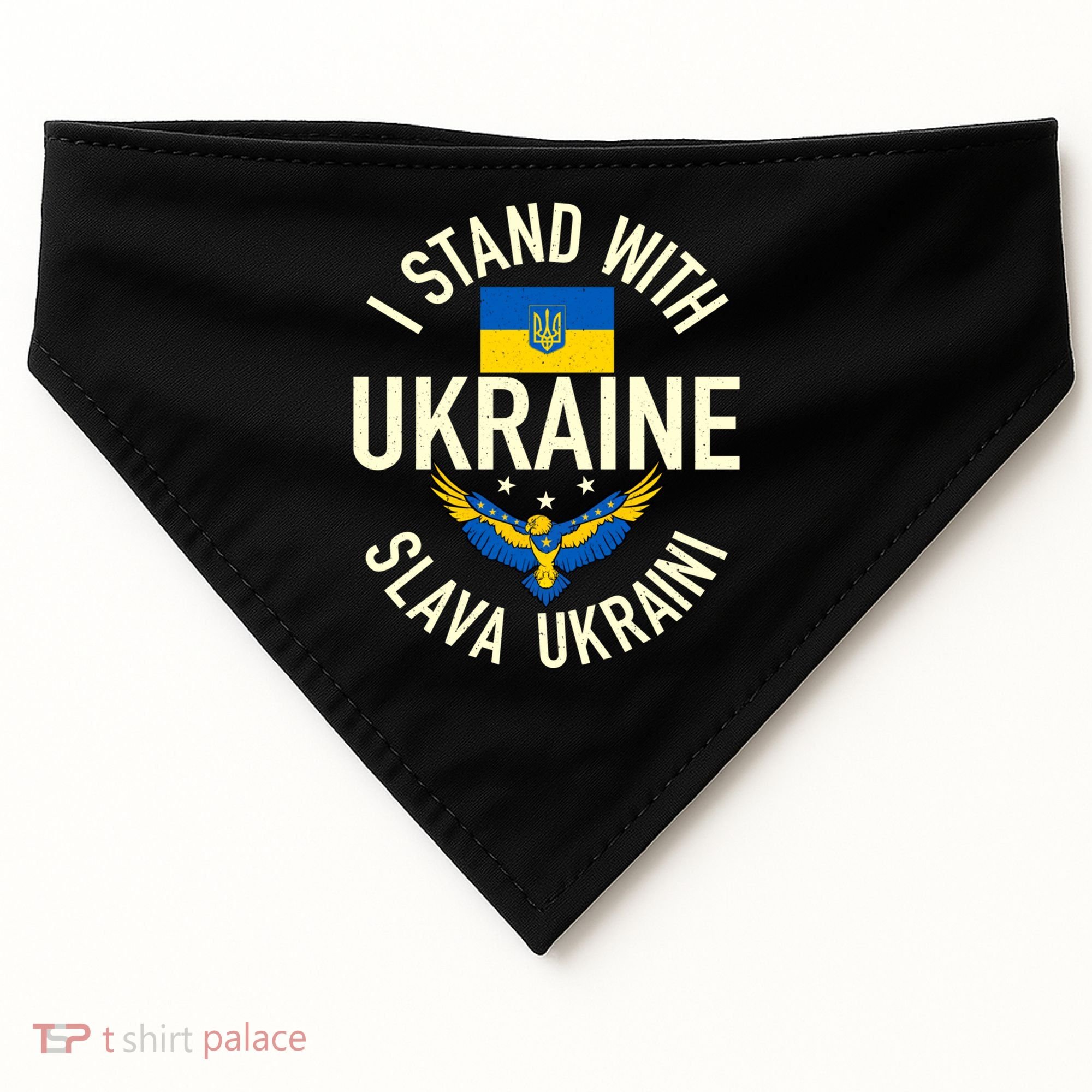 Support Ukraine I Stand With Ukraine Ukrainian Flag Patriot Gift USA-Made Doggie Bandana