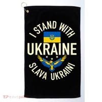 Support Ukraine I Stand With Ukraine Ukrainian Flag Patriot Gift Golf Towel thumb 0