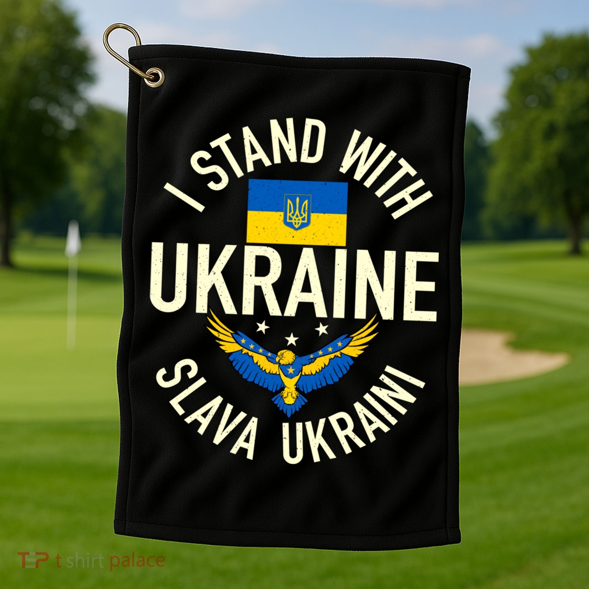 Support Ukraine I Stand With Ukraine Ukrainian Flag Patriot Gift Golf Towel