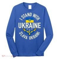 Support Ukraine I Stand With Ukraine Ukrainian Flag Patriot Gift Long Sleeve Shirt thumb 0