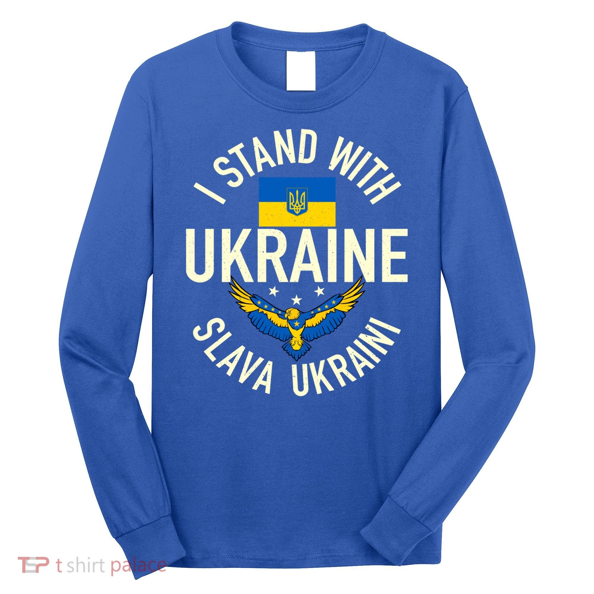 Support Ukraine I Stand With Ukraine Ukrainian Flag Patriot Gift Long Sleeve Shirt