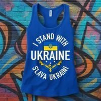 Support Ukraine I Stand With Ukraine Ukrainian Flag Patriot Gift Women's Tank Top thumb 3