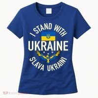 Support Ukraine I Stand With Ukraine Ukrainian Flag Patriot Gift Women's T-Shirt thumb 0