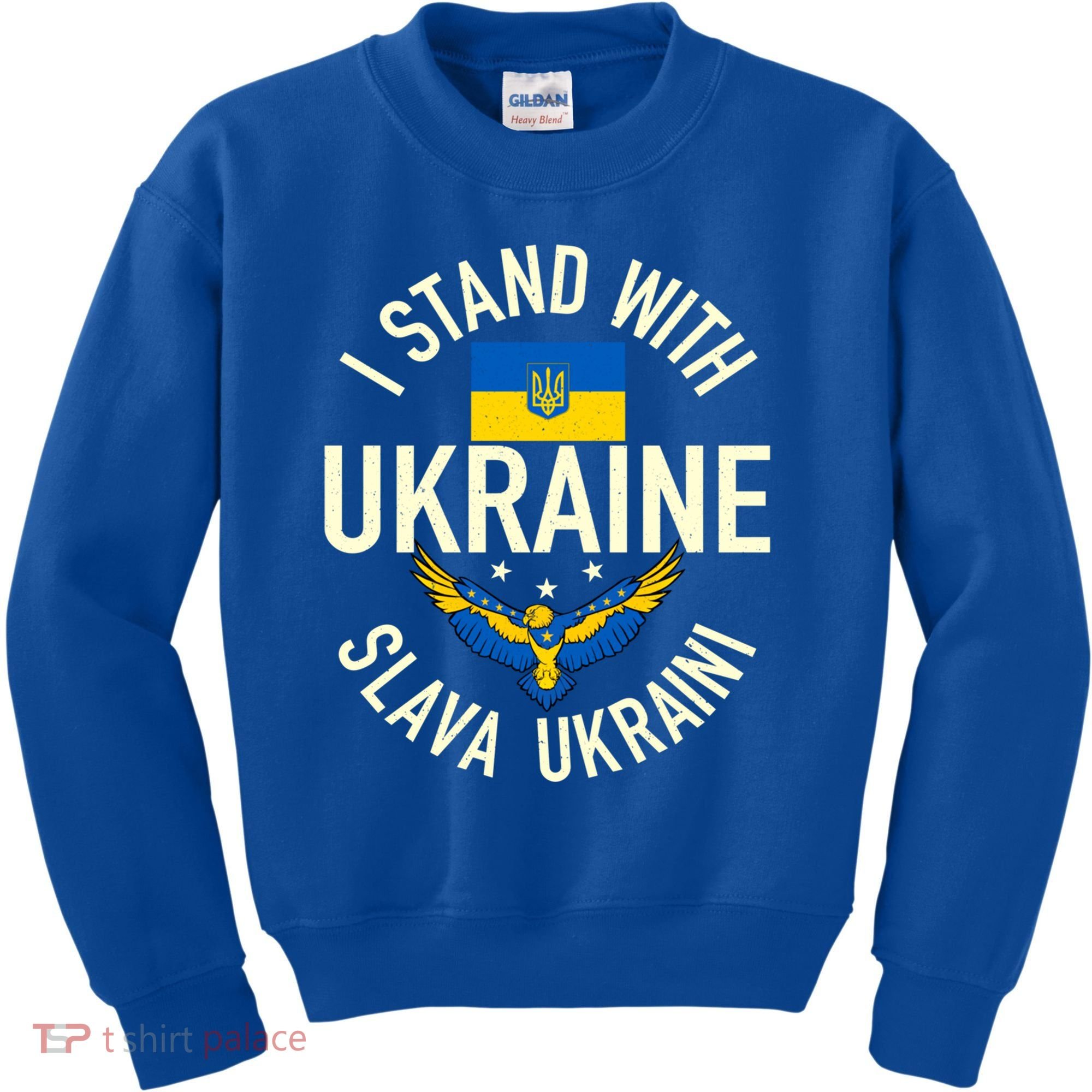 Support Ukraine I Stand With Ukraine Ukrainian Flag Patriot Gift Kids Sweatshirt