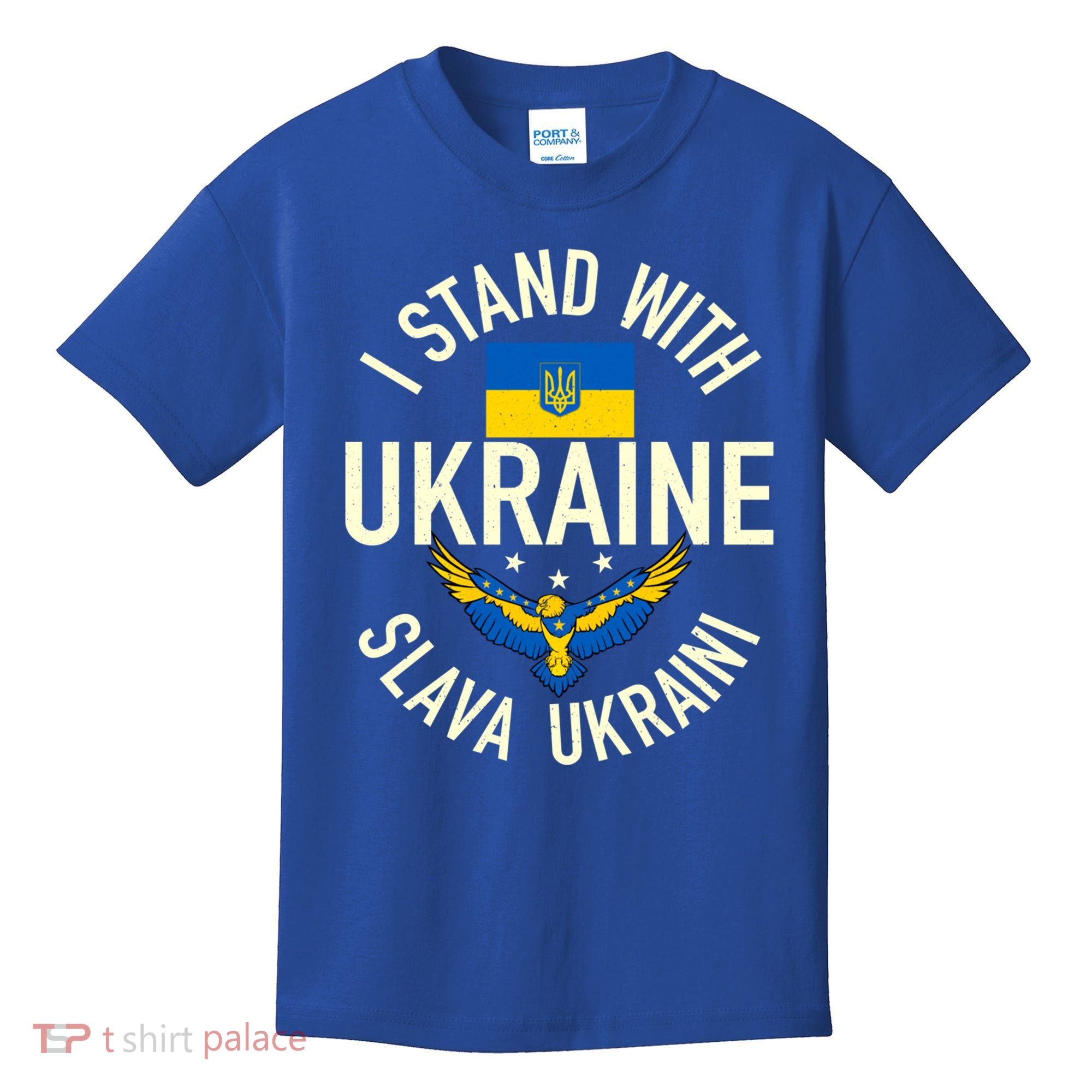 Support Ukraine I Stand With Ukraine Ukrainian Flag Patriot Gift Kids T-Shirt