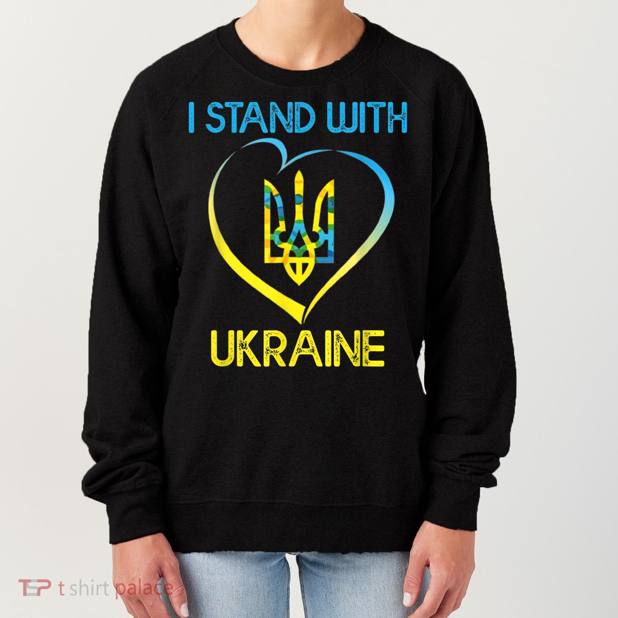 Support Ukraine I Stand With Ukraine Ukrainian Flag Gift Women's Sweatshirt