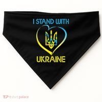 Support Ukraine I Stand With Ukraine Ukrainian Flag Gift USA-Made Doggie Bandana thumb 0