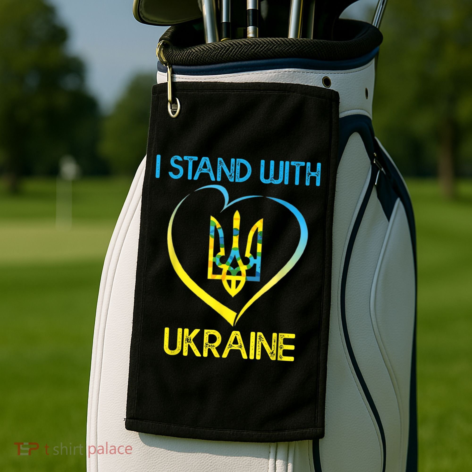 Support Ukraine I Stand With Ukraine Ukrainian Flag Gift Golf Towel