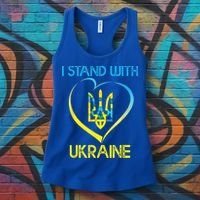 Support Ukraine I Stand With Ukraine Ukrainian Flag Gift Women's Tank Top thumb 3