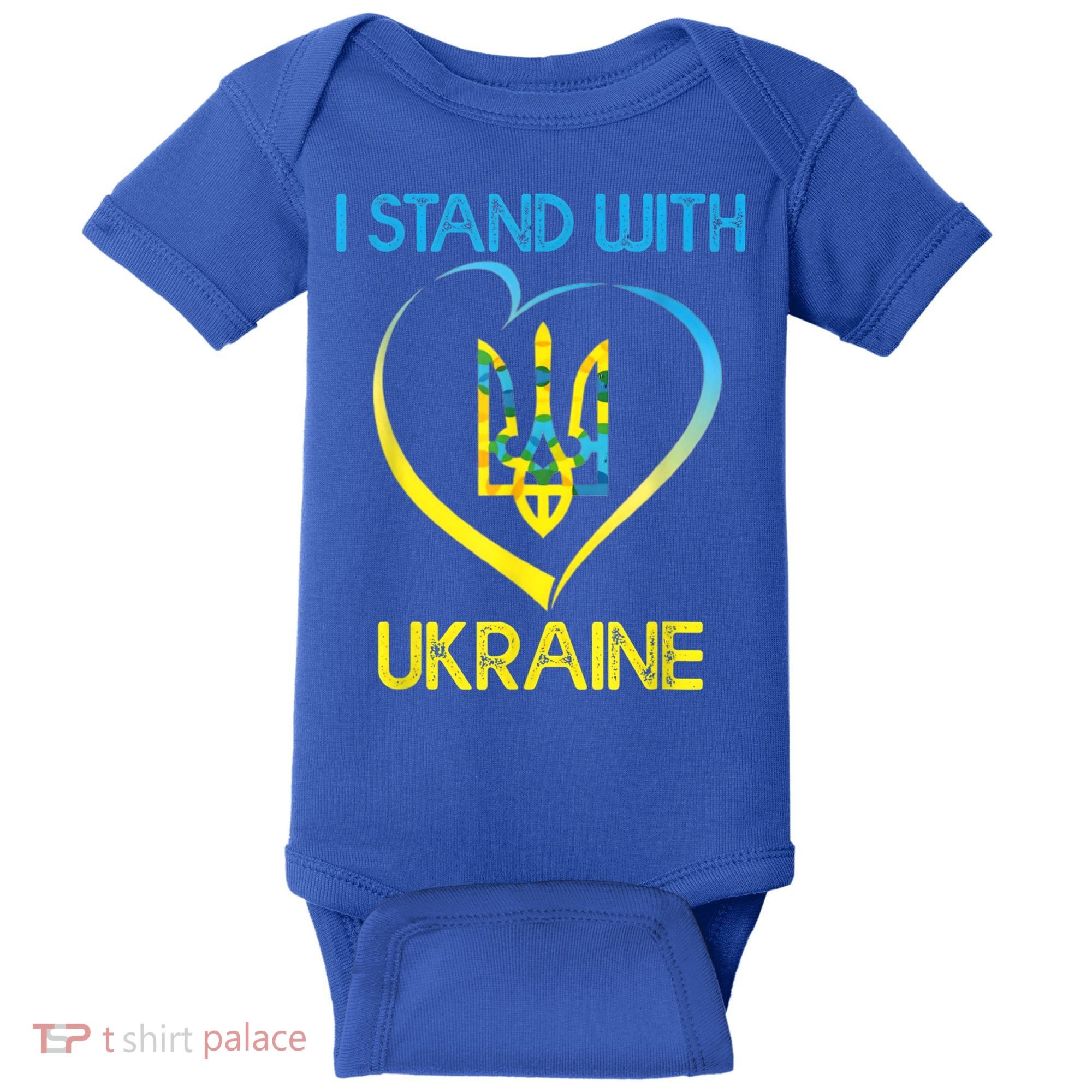 Support Ukraine I Stand With Ukraine Ukrainian Flag Gift Baby Bodysuit