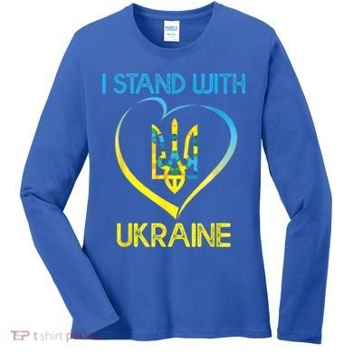 Support Ukraine I Stand With Ukraine Ukrainian Flag Gift Women's Long Sleeve Shirt