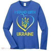 Support Ukraine I Stand With Ukraine Ukrainian Flag Gift Women's Long Sleeve Shirt thumb 0