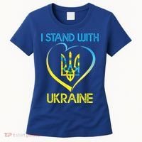 Support Ukraine I Stand With Ukraine Ukrainian Flag Gift Women's T-Shirt thumb 0