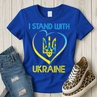 Support Ukraine I Stand With Ukraine Ukrainian Flag Gift Women's T-Shirt thumb 3