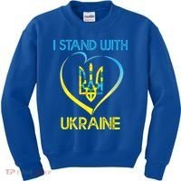 Support Ukraine I Stand With Ukraine Ukrainian Flag Gift Kids Sweatshirt thumb 0