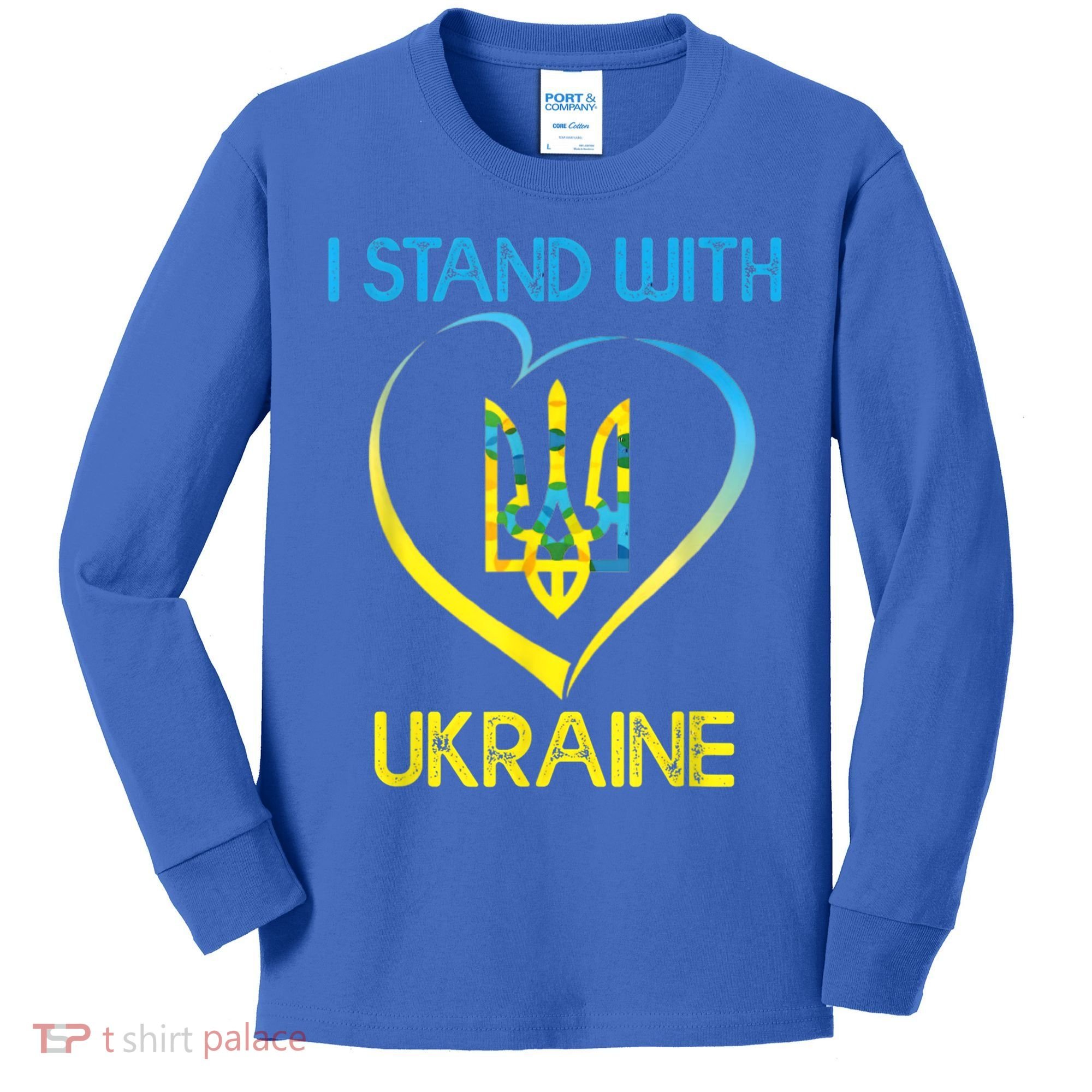 Support Ukraine I Stand With Ukraine Ukrainian Flag Gift Kids Long Sleeve Shirt