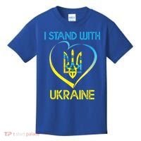 Support Ukraine I Stand With Ukraine Ukrainian Flag Gift Kids T-Shirt thumb 0