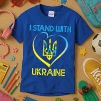Support Ukraine I Stand With Ukraine Ukrainian Flag Gift Kids T-Shirt thumb 3