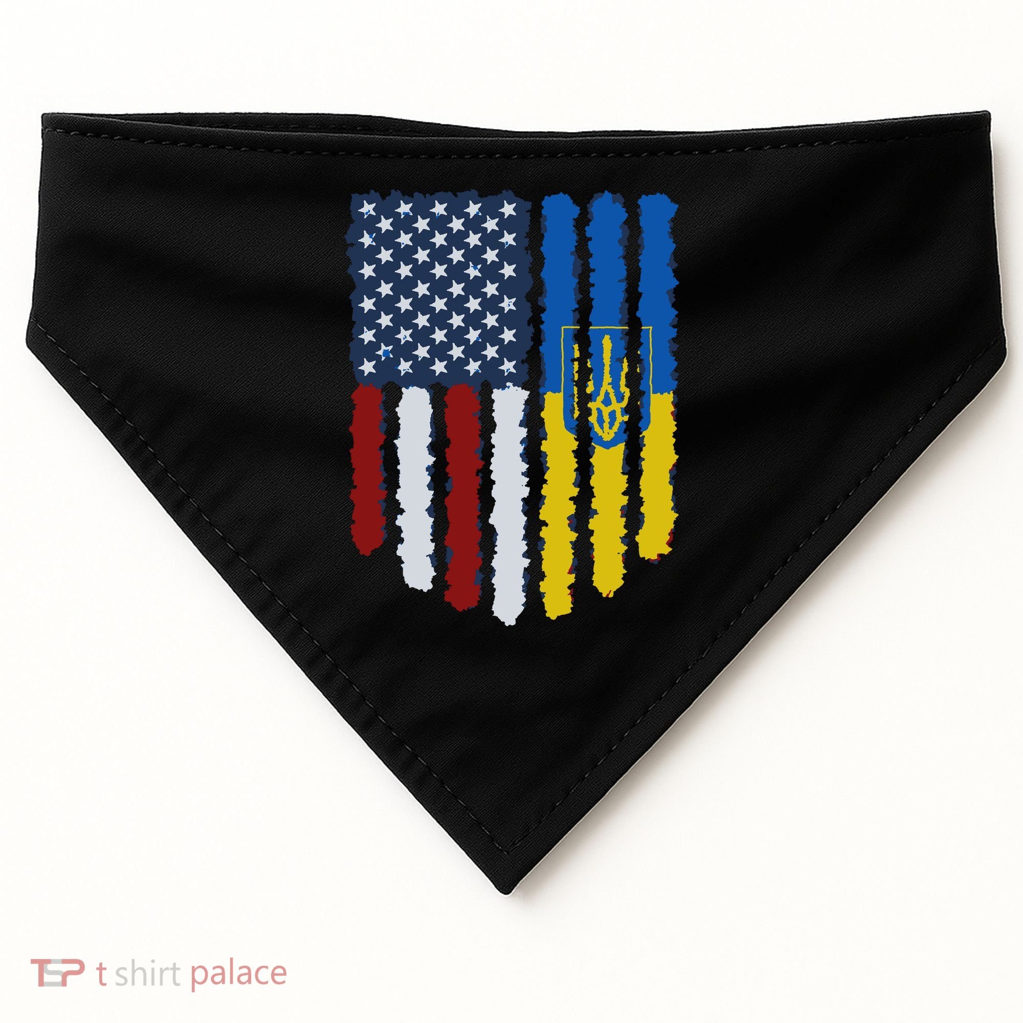Support Ukraine I Stand With Ukraine Ukrainian Flag 10 USA-Made Doggie Bandana