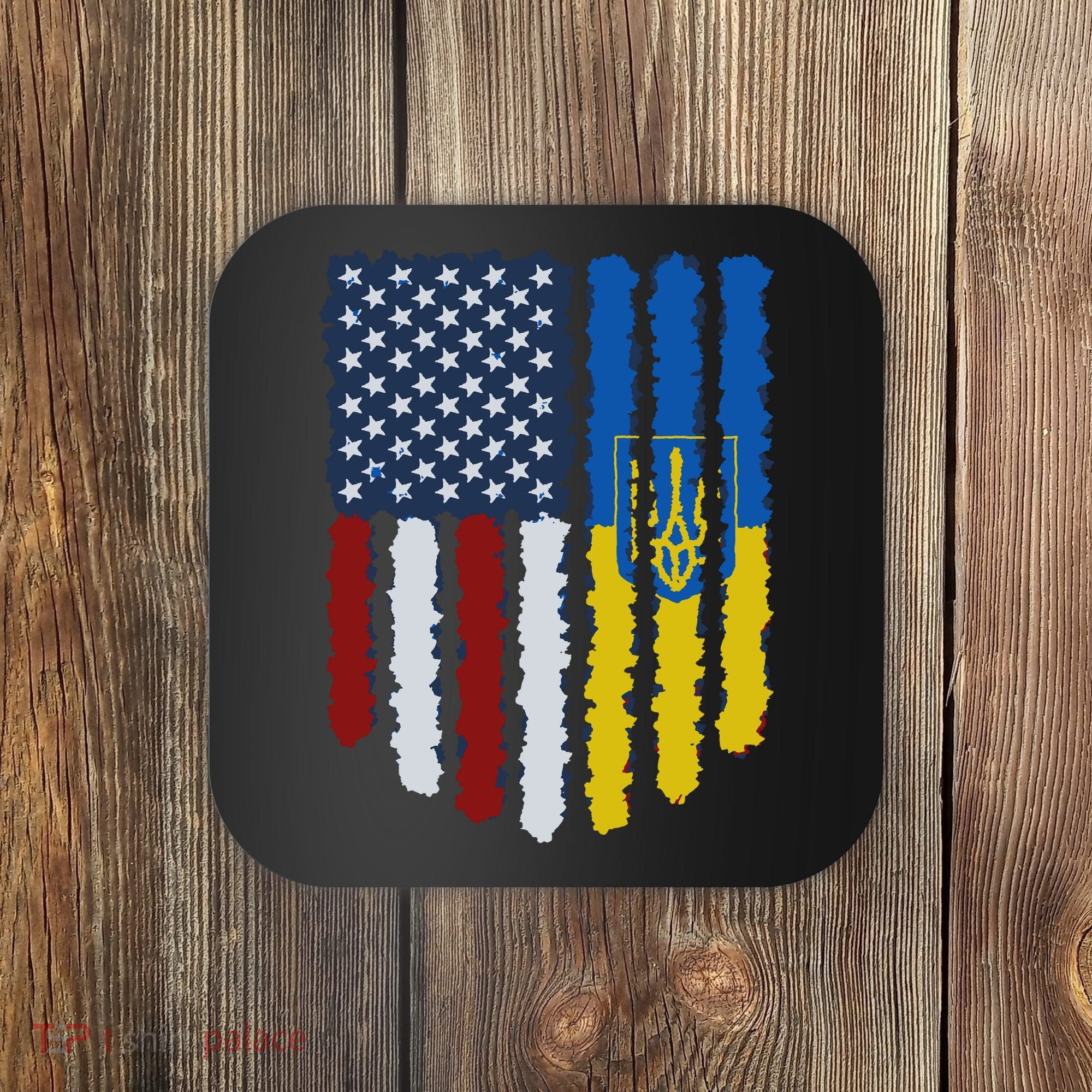 Support Ukraine I Stand With Ukraine Ukrainian Flag 10 Coaster