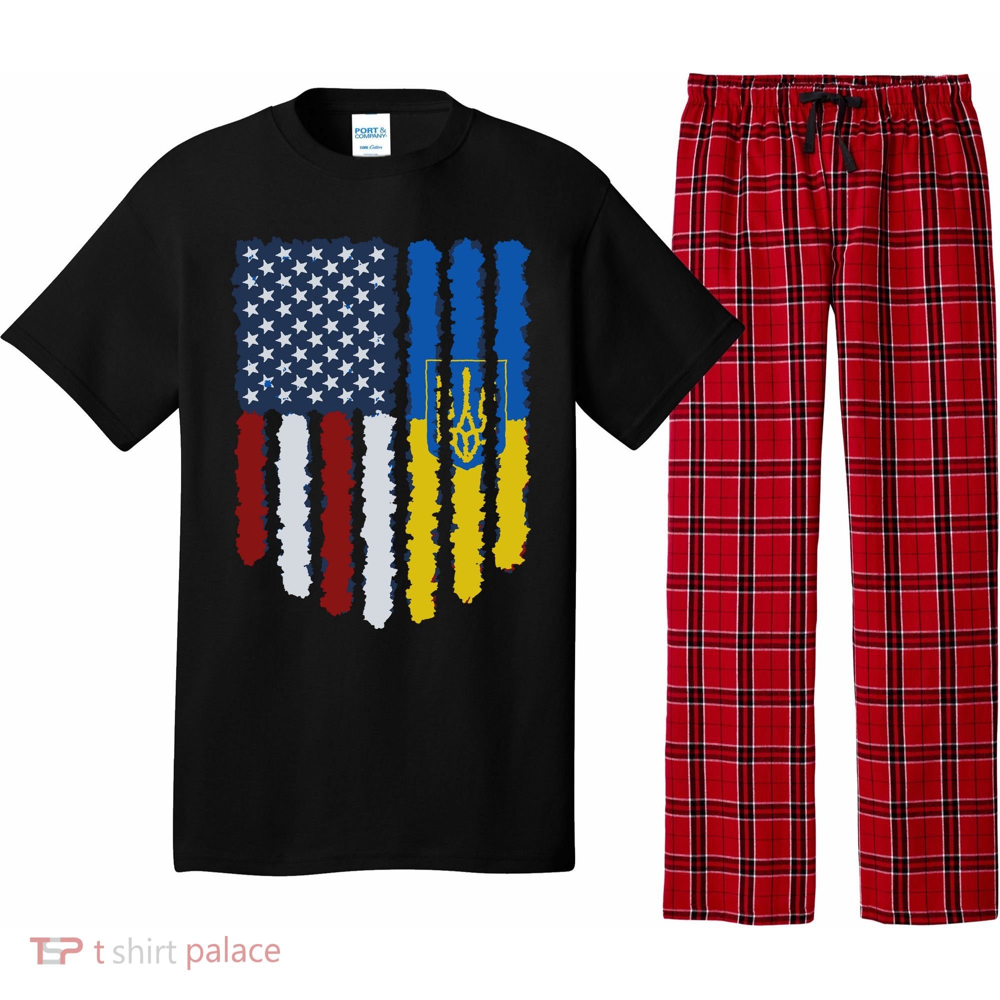 Support Ukraine I Stand With Ukraine Ukrainian Flag 10 Pajama Set