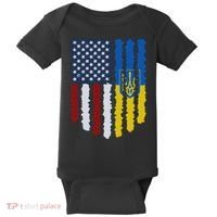 Support Ukraine I Stand With Ukraine Ukrainian Flag 10 Baby Bodysuit thumb 0