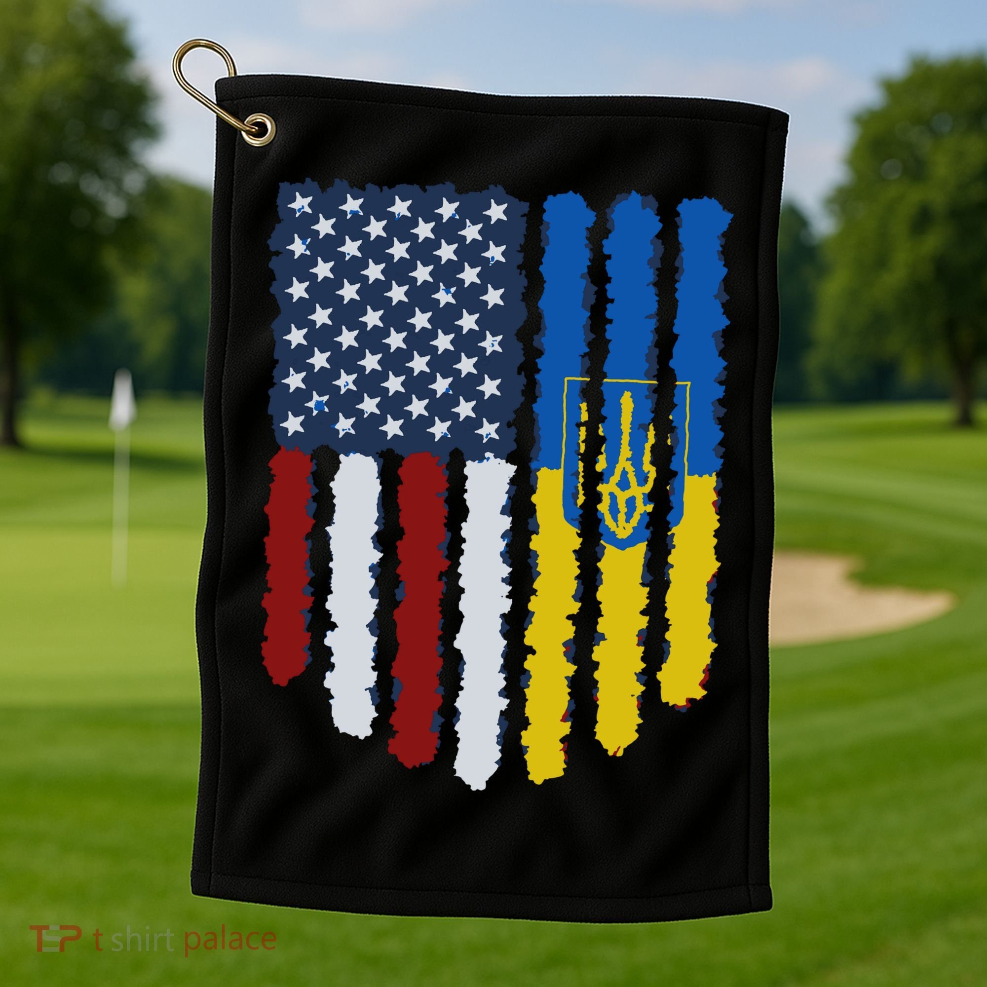 Support Ukraine I Stand With Ukraine Ukrainian Flag 10 Golf Towel