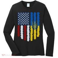 Support Ukraine I Stand With Ukraine Ukrainian Flag 10 Women's Long Sleeve Shirt thumb 0