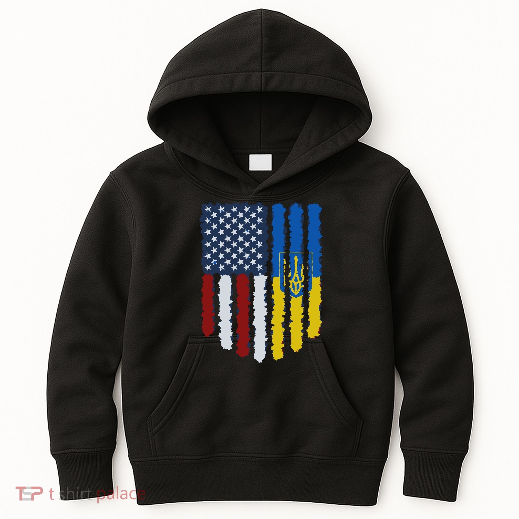 Support Ukraine I Stand With Ukraine Ukrainian Flag 10 Kids Hoodie