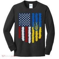 Support Ukraine I Stand With Ukraine Ukrainian Flag 10 Kids Long Sleeve Shirt thumb 0