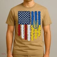 Support Ukraine I Stand With Ukraine Ukrainian Flag 10 T-Shirt thumb 3