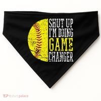 Shut Up I'm Doing Game Changer Funny Baseball Player USA-Made Doggie Bandana thumb 0
