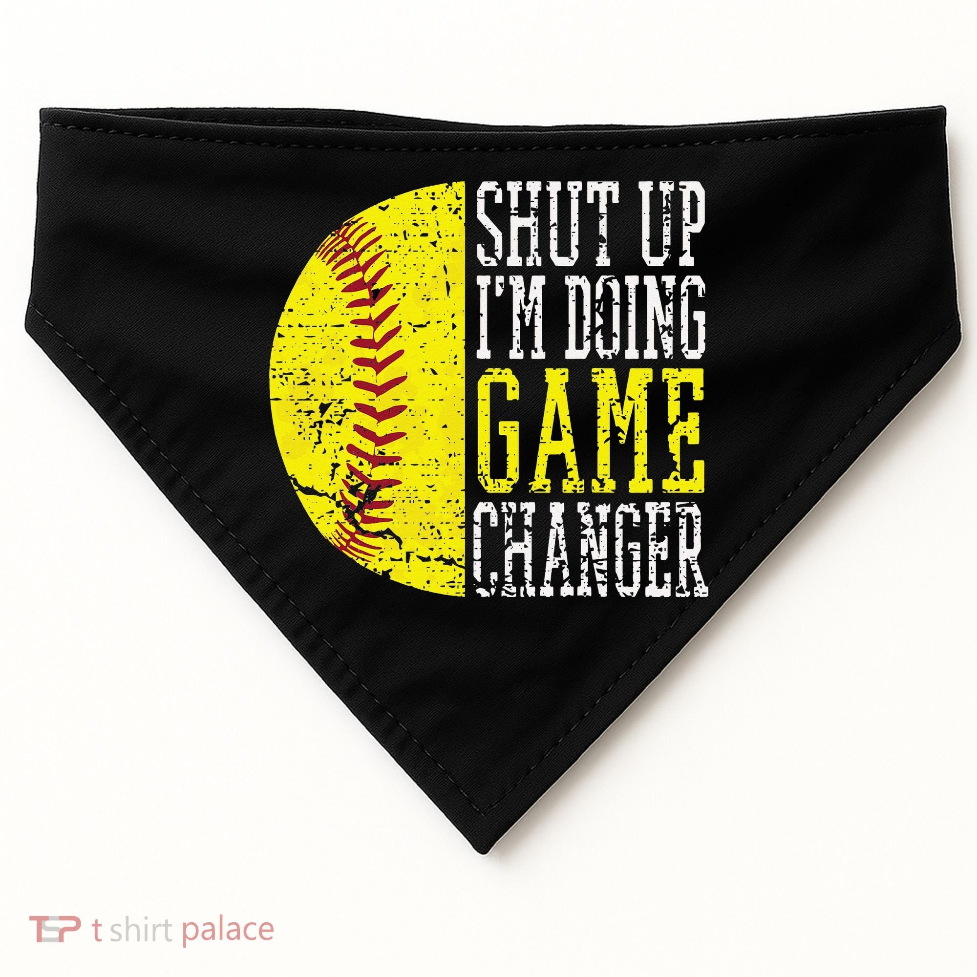 Shut Up I'm Doing Game Changer Funny Baseball Player USA-Made Doggie Bandana