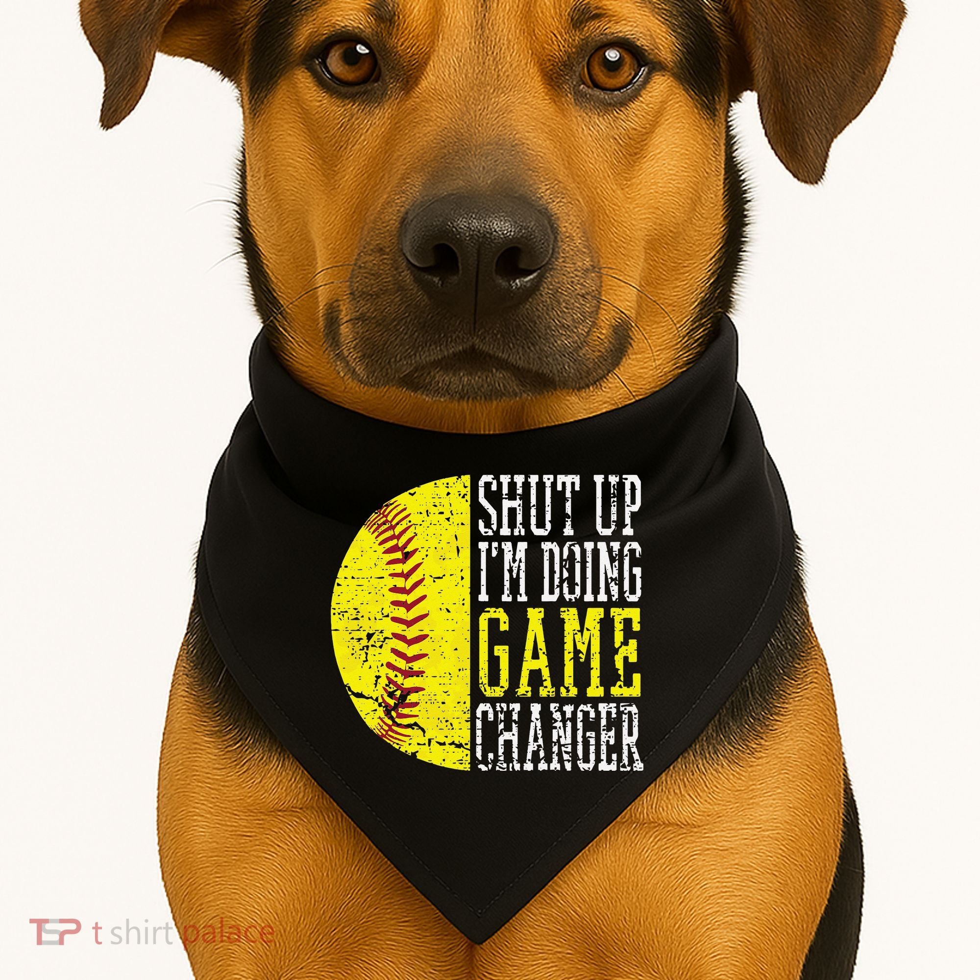 Shut Up I'm Doing Game Changer Funny Baseball Player USA-Made Doggie Bandana
