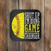 Shut Up I'm Doing Game Changer Funny Baseball Player Coaster thumb 0