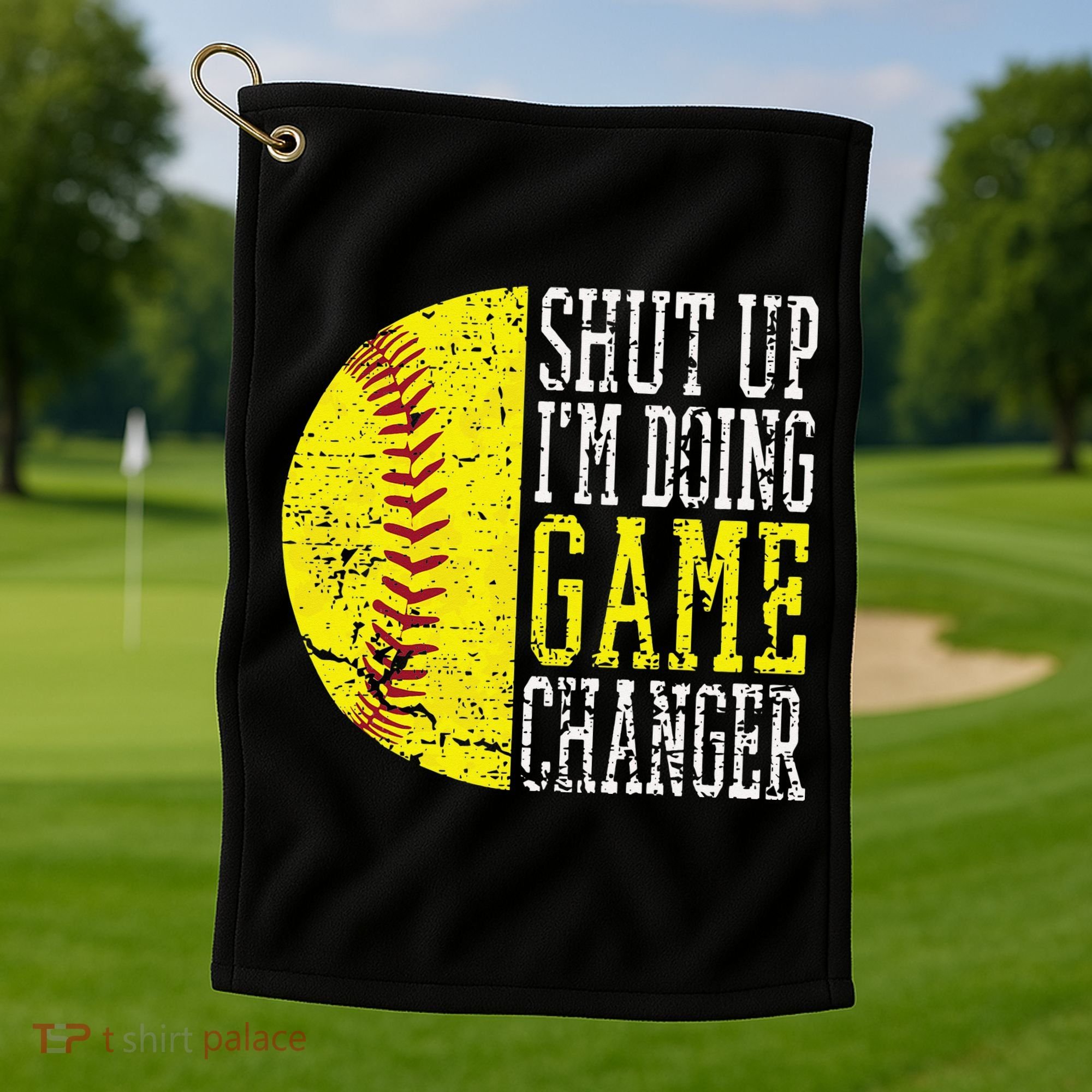 Shut Up I'm Doing Game Changer Funny Baseball Player Golf Towel