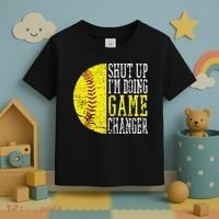 Shut Up I'm Doing Game Changer Funny Baseball Player Toddler T-Shirt thumb 3