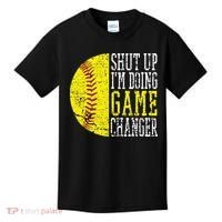 Shut Up I'm Doing Game Changer Funny Baseball Player Kids T-Shirt thumb 0