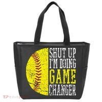 Shut Up I'm Doing Game Changer Funny Baseball Player Tote Bag thumb 0