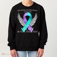 Suicide Prevention Angel Wings Ribbon Women's Sweatshirt thumb 0