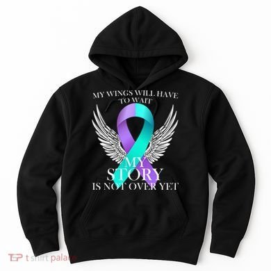 Suicide Prevention Angel Wings Ribbon Hoodie
